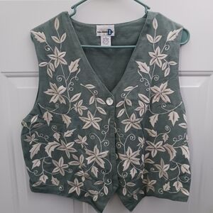 Elegant Floral Embroidered Vest Top